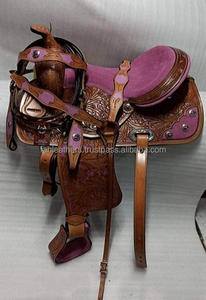 Diseño único Vintage Western Barrel Racing Saddle Pleasure Trail Adult Horse Saddle Western Trail Horse Saddle con multicolor - Product Image 6