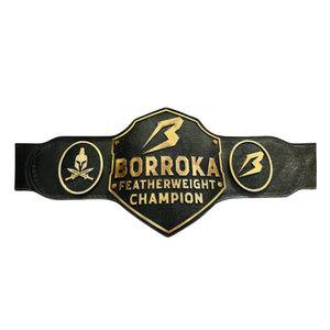 Cinturón de Campeón Borroka Featherweight, Diseño Negro y Dorado con Logotipo Spartan, Cinturones Personalizados de Primera Calidad - Product Image 1
