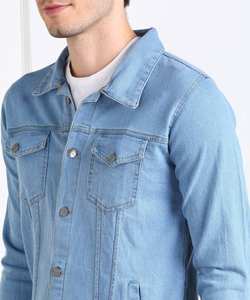 Chaqueta vaquera sólida informal de manga larga Unisex de alta calidad con capucha y decoración de piel Botón personalizable para invierno - Product Image 4