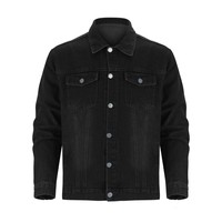 Jaket Bomber Pria Formal Kancing Depan 100% Katun, Dapat Disesuaikan, Denim Berkualitas Tinggi, Tahan Air, Tahan Angin, Bernapas, Cocok untuk Musim Dingin
