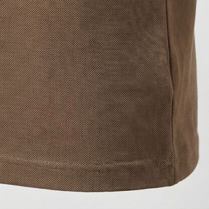 Polo à manches courtes pour homme, couleur marron, fermeture éclair, décontracté, tricot uni, coupe classique - Product Image 5