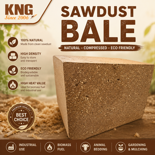 Sawdust Bale High Density Compressed Natural Eco Friendly For Biomass Fuel Animal Bedding Gardening Mulching