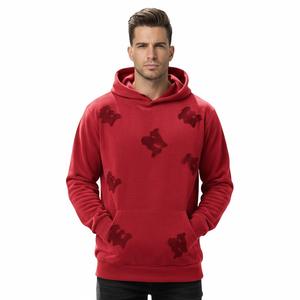 Sudadera con Capucha Oversize de Corte Cuadrado con Bordado de Corazones en Toda la Superficie para Hombre, Sudadera de Algodón de Alto Gramaje Estilo Box Fit - Product Image 3