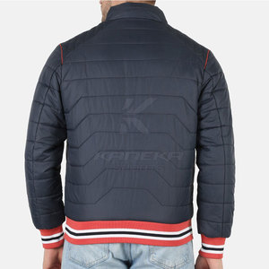 Blouson d'hiver matelassé élégant pour homme, col montant, logo sur le devant, doux et chaud, idéal pour la mode quotidienne, les voyages et les activités extérieures par temps froid - Product Image 4