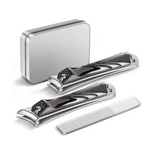 Coupe-ongles en acier inoxydable à lame courbée et coupe nette, avec poignée renforcée, pour ongles des doigts et des orteils, outil de toilettage polyvalent - Product Image 1