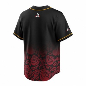 Camiseta de Béisbol Negra con Diseño Floral de Alta Calidad para Hombre, Manga Corta, Cierre de Botones, Absorbe la Humedad, Poliéster, para Todas las Temporadas, Ropa Deportiva de Equipo - Product Image 5