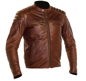 Chaqueta de Motociclista de Cuero Genuino Premium para Mujer, Estilo Café Racer, Marrón Desgastado, Ajuste Delgado, Piel de Oveja Suave, Resistente al Viento - Product Image 6