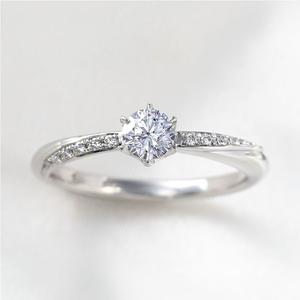 Anillo de Oro Blanco de 14K para Mujer con Diamante Cultivado en Laboratorio de Corte Brillante Redondo y Piedras Laterales, Certificado IGI, Precio al por Mayor, Joyería Clásica para Fiestas - Product Image 1