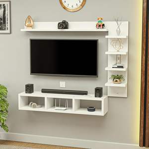 ชั้นวางทีวีติดผนังไม้สังเคราะห์ขนาด 32 นิ้ว/ชั้นวาง/เฟรมเฟอร์นิเจอร์สำหรับห้องนั่งเล่น |   ตู้วางทีวีพร้อมชั้นวางของสำหรับหนังสือ - Product Image 1