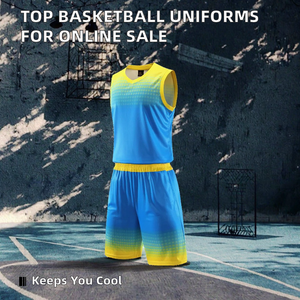 Ensembles d'uniformes de basketball sans manches 100 % polyester respirants et personnalisables, à succès, faible MOQ, vente en ligne, imprimés par transfert thermique 2 - Product Image 3