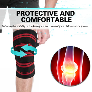 Vendas de rodilla personalizadas con opción de cierre de velcro vs estilo tradicional de vendas, suministro al por mayor de equipo de levantamiento de pesas - Product Image 3