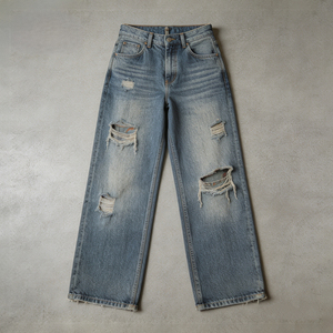 Pantalons en jean pour hommes, jeans vintage, denim foncé, pour les marques de streetwear américaines, fournisseur en gros OEM, étiquette privée. - Product Image 6