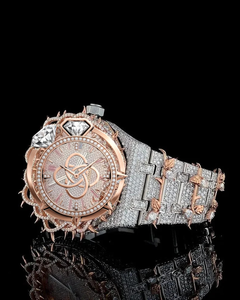 Reloj de Diamantes Moissanite Certificados para Hombre, Reloj de Acero Inoxidable de Lujo Completamente Cubierto de Diamantes - Product Image 3