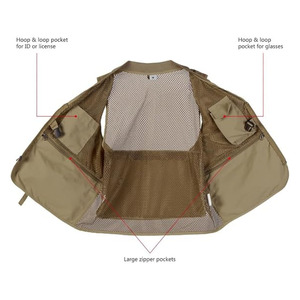 Gilet de pêche multi-poches respirant pour homme, en maille, séchage rapide, tactique, pour photographie et voyage, avec poches zippées - Product Image 5
