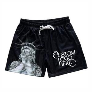 Shorts de sport en mesh pour hommes grande taille avec logo personnalisé, sublimation de haute qualité, shorts de course et de basketball d'été, vente en gros - Product Image 6