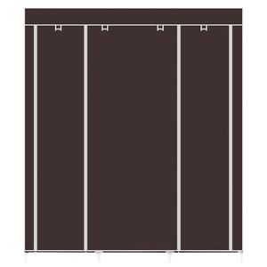 Organizzatore Portatile a Doppia Asta per Armadio, 175 cm, in Tessuto Non Tessuto, Colore Marrone Scuro, per Conservazione Vestiti RT - Product Image 4