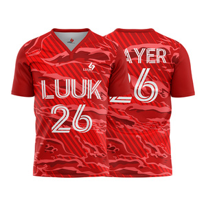 Camisetas de Fútbol Personalizadas para Hombre, Cuello en V, Manga Corta, Tallas Grandes, Estilo Clásico Vintage, 100% Poliéster, Absorben la Humedad - Product Image 1