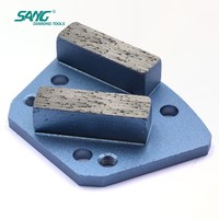 Disque de meulage diamanté à segments trapézoïdaux à double barre, bloc de meulage diamanté magnétique pour meuleuses Blastrac Diamatic ASL CPS