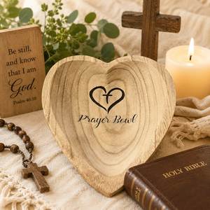 Bol de prière en bois artisanal en forme de cœur, qualité supérieure, finition magnifique, travail unique fait main, cadeau d'anniversaire, décoration de table, respectueux de l'environnement - Product Image 2