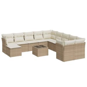 Conjunto de Sofá de Jardín de Ratán PE Resistente a los Rayos UV en Color Beige, Muebles de Exterior de Alta Calidad - Product Image 2