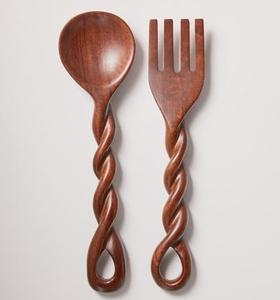 Meilleures ventes 2024 : Ensemble de 2 ustensiles de service à salade en bois d'acacia, tendance actuelle, accessoires de cuisine - Product Image 1