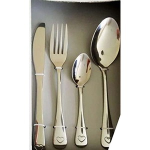Logo de couleur personnalisé, couverts de fête de mariage, poli miroir, plaqué argent, acier inoxydable, argenterie, ensemble de couverts - Product Image 2