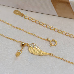 S925 <b>Silver</b> Chain Handmade Accessory Holder with Adjustable Y-Shaped <b>Angel</b> Wing Pendant 7-12 Pearl 4028 Fashion <b>Necklaces</b> - Product Image 3