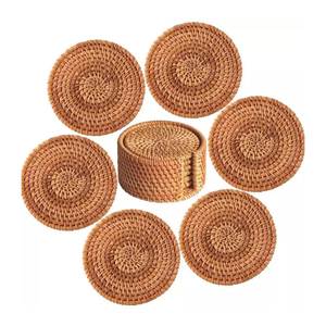 Posavasos Rústico de Ratán Tejido, Base para Bebidas de Fibra Natural Hecha a Mano, Decoración de Mesa Ecológica, Exportador Personalizado de Marca Privada - Product Image 2