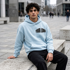 Sweat à capuche épais en coton pour homme, style streetwear surdimensionné, décontracté, urbain, vêtement à enfiler - Product Image 3