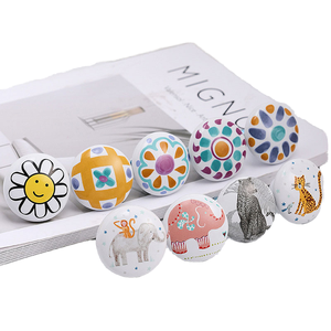 Pomo decorativo de latón macizo para gabinete con diseño impreso, elegante pomo vintage para muebles, para cajones, armarios y decoración de alacenas. - Product Image 1