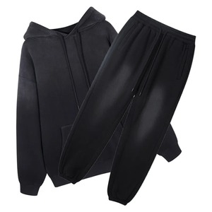 Survêtement de haute qualité 100% coton molletonné délavé à l'acide, respirant, coupe ajustée, pour homme - Product Image 3