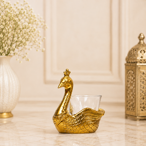 Candelabro de Cristal con Forma de Cisne, Dorado, Hecho a Mano, Decorativo para Mesa, Centro de Mesa para Sala de Estar - Product Image 1