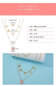 Collier papillon couches pour filles, chaîne de bijoux bon marché, vente en gros, nouvelle mode - Product Image 6
