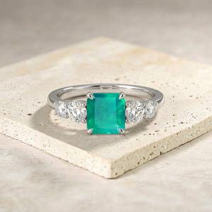 Genuine Green <b>Opal</b> <b>Ring</b> 925 Sterling <b>Silver</b> Square Octagon <b>Opal</b> Engagement <b>Ring</b> Unique October Birthstone Gift - Product Image 3