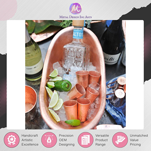 Vendeur d'origine indienne proposant des articles de bar et de boisson, des verres à shot en cuivre pur Tequilero pour servir des boissons au prix le plus bas du marché - Product Image 5
