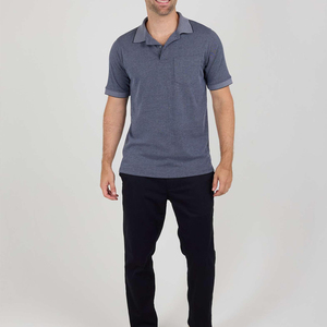 Polos décontractés de haute qualité, en coton à séchage rapide, avec impression de logo personnalisé, couleur unie, polos pour hommes - Product Image 1