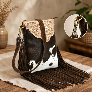 Premium Cowhide Leather Crossbody Bag Women Fringe Shoulder Handbag | <b>Large</b> Capacity Travel Shopping <b>Purse</b> | India 2026 Export - Product Image 5