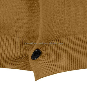 Cardigan en tricot à revers pour homme, en laine/acrylique, col en V, avec fermeture boutonnée recouverte, anti-plis et respirant – Nouvelle collection en gros pour l'hiver - Product Image 5