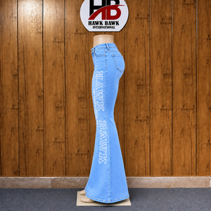 Women Denim Flare Jeans Wide Leg <b>Bell</b> Bottom Pants Flared Hem Comfort Style Custom Design Casual Wear Fashion Fit Custom Size - Product Image 3