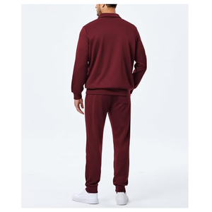Conjunto Deportivo Casual de Otoño para Hombre, Traje Ajustado de 2 Piezas, Sudadera con Cierre de Media Cremallera y Pantalones Jogger - Product Image 2
