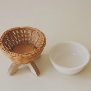 Comedero Elevado de Cerámica y Ratán Tejido a Mano para Mascotas, Tazón Antiderrames Ecológico para Perros y Gatos, Proveedor de Vietnam - Product Image 3