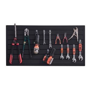 Panneaux muraux de garage en PVC noir de 2x4 pi, conception modulaire, rangement mural - Product Image 4