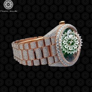 Montre de luxe pour homme Charm Jewels en acier inoxydable, cadran de 40 mm, verre saphir, mouvement mécanique analogique, résistante à l'eau - Product Image 5