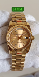 Reloj Mecánico de Oro de 36 mm con Cierre Oculto, Estilo Hip Hop Vintage de Lujo, Esfera de Alta Calidad con Marcadores de Hora en Forma de Baguette - Product Image 5