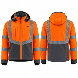 Sweat-shirt à capuche zippé en polaire de sécurité haute visibilité orange ANSI Classe 2 personnalisé pour le travail en extérieur et la construction - Product Image 1