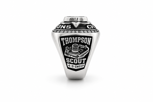 Bague Cocktail Personnalisée Lettre B en Acier Inoxydable Plaqué Argent pour Homme, Style Champions du Monde, avec Zircon Cubique - Product Image 3