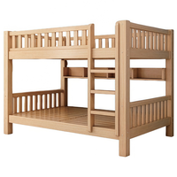 Lit superposé en bois massif pour enfants, lit double en bois avec barrières de sécurité pour enfants, étudiants, dortoir scolaire, chambre à coucher