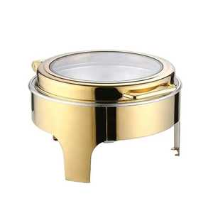 Cacerola Premium de Oro Rosa y Plata con Base Texturizada y Tapa Abombada, Olla de Lujo para Mantener la Comida Caliente, para Servir en la Mesa - Product Image 5