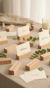 Porta Tarjetas de Visita de Madera Premium para Escritorio de Oficina, Elegante Soporte para Tarjetas de Visita, Organizador para Oficina y Recepción - Product Image 4