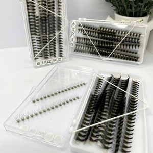 Extensiones de Pestañas Pre-fabricadas Vietnam CC DD L M Curl, Fans Sueltos Premade, Longitud Mixta, Cachemira, Negro Mate, Base Puntiaguda, Venta al por Mayor - Product Image 1